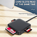 Miniatyrbillede 4 af 5: USB 3.0 SD-kortlæser 4 i 1 Multiple MS..TF.SD-kortlæseradapter egnet til computer bærbar pc egnet til And