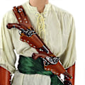 Pikkukuva 1 / 4: Keskiaikainen merirosvo piilukkopistoolikotelo, kolminkertainen uhka, pistoolivyö, vintage-tyylinen aselaukku säädettävällä olkahihnalla LARP-cosplayhin