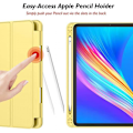 Pikkukuva 4 / 5: iPad Pro 12.9 tuumaa 5. sukupolvi / 4. sukupolvi (2021 ja 2020) Yhteensopiva Älykäs Unitoiminto Kynäpaikalla PU-nahkapäällysteinen Premium-tablettikotelo (Keltainen)