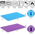 Miniatyrbillede 3 af 4: Silikoneform, 4 stk. Gummibjørne slikforme i silikone, chokolade gummiforme med 2 pipetter, non-stick fødevaregodkendt silikone