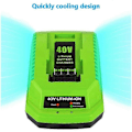 Miniatyrbillede 4 af 5: 40V Lithium Batterioplader egnet til GreenWorks 29482 G-MAX 40V Li-Ion Batteri 29472 29482 29652 G40825 EU Stik