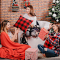 Miniatyrbillede 3 af 5: Sæt med 4 Jule Buffalo Check Plaid Pudebetræk Pudebetræk Sofa Pude Betræk Firkantet Pudebetræk til Ferie Bondehus Hjem Indretning Stue Front