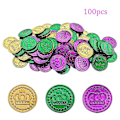 Miniatyrbilde 1 av 4: 100 stk. Mardi Gras Plastmynter Assortert Metallisk Mardi Gras Mynter Bulk For Mardi Gras Parade, Festfavoritter