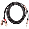 Miniatyrbillede 1 af 5: Jack 3,5 mm til 2 RCA Audio Kabel Han til Han RCA Adapter 1 m