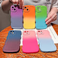 Miniatyrbillede 4 af 5: Gradient Ensfarvet Krøllet Bølge Ramme Blød Kompatibel med iPhone Case (Navy Blå, iPhone 15 Pro Max)