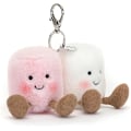 Miniatyrbillede 1 af 4: Jellycat par sjove marshmallow taskevedhæng nøgleringe