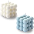 Miniatyrbild 1 av 5: Bubbel Ljus - Kub Sojavaxljus, Heminredningsljus, Doftljus Set 2 Delar, För Hemmabruk Och Presenter-