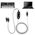 Miniatyrbillede 4 af 5: MIDI til USB Kabel Konverter MIDI Interface Adapter Ledning Keyboard Musikredigeringslinje