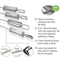 Miniatyrbilde 4 av 5: Grillspyd i rustfritt stål for grilling, 16-tommers metallspyd med skyver for sikker og enkel BBQ, 4 stk