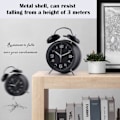 Miniatyrbild 2 av 5: 4 tums bordsklocka, retro tvillingklocka i metall, analog väckarklocka, tyst väckarklocka, nattlampa, dubbelklocka, batteridriven (svart)