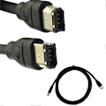 Miniatyrbillede 5 af 5: Sort Ieee 1394 Firewire 400 til Firewire 400 kabel, 6 Pin/6 Pin Han / Han - 10 Ft