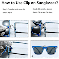 Miniatyrbild 5 av 5: Clip-on Solglasögon för Barn Polariserade Junior Clip-on Solglasögon över Receptbelagda Glasögon UV-Skydd Flip Up Solglasögon för Pojkar Flickor