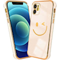 Miniatyrbilde 1 av 5: Designet for iPhone 13proMax Deksel - Mykt TPU-telefondeksel med Smiley Face-trykkmønster, kameralinsebeskyttelse og Hevede Forsterkede Hjørner Støtfanger f