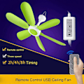 Miniatyrbillede 3 af 5: 17,7 tommer fjernbetjening 8 timers timer 3-trins USB loftventilator telt campingventilator