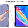 Miniatyrbillede 4 af 5: iPad Pro 12.9 in 5. generation / 4. generation (2021 og 2020) Kompatibel Smart Sleep-funktion Penholder PU Læderbelagt Premium Tablet Cover (Mørkegrå)