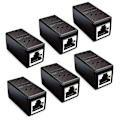 Miniatyrbillede 1 af 5: Koblingskabel Konnektor Patchkabel Ethernet Skærmet Modulær Adapter 2x Rj45 Hun Socket Dsl Lan Sort