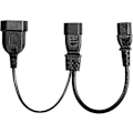 Miniatyrbillede 3 af 5: 1FT C14 til C13 + EURO Y Splitter Strømkabel, IEC 14 Han til IEC 13 Hun & EURO CEE7/16 Hun Forlænger Konverteringsledning til Computer