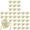 Miniatyrbillede 1 af 5: 100 stk. Servietringe, Blade Servietholdere Rhinestone Servietspænde til Bryllupsfest Festival Middag