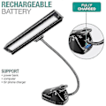 Miniatyrbillede 4 af 5: Professionel Musiker Super Lys 19 LED Notestativ Lampe, Clip-On Orkester Klaverlamper, 9 Niveauer Dæmpbar Genopladelig - Yvan