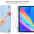 Miniatyrbilde 5 av 5: iPad Pro 12.9 tommer 5. generasjon / 4. generasjon (2021 og 2020) Kompatibelt Smart Sleep-modus Penneholder PU Lærbelagt Premium Nettbrettdeksel (Lyseblå)