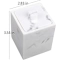Miniatyrbillede 2 af 5: Opbevaringsboks til vatrondeller med marmorstruktur - Resin organizer med låg