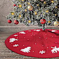 Miniatyrbild 2 av 4: 48 tum Julgransmatta Stickad med Pärlor Golvmatta Skydd Ornament Juldekor