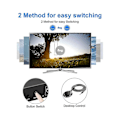 Miniatyrbillede 2 af 5: Dp Kvm Switch 2 Port 8k@30hz Displayport1.2 Switch 2 Ind 1 Ud Med 3 Usb2.0 Port Til 2 Pc Laptop Deling Tastatur Mus