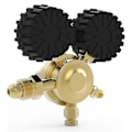Miniatyrbillede 2 af 5: Velegnet til nitrogenregulator + slange, 0-800 PSI og 0-4000 PSI udgangstryk, CGA580 indgangstilslutning og 1/4in han flare fitting - FO SHAN RAN WANG