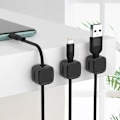 Miniatyrbilde 1 av 5: 6 stk. Datakabel magnetisk absorpsjon skrivebordskabelorganisator sporløs selvklebende kabeloppruller Black