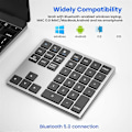 Pikkukuva 4 / 5: 2.4G Bluetooth -numeronäppäimistö, erittäin ohut langaton numeronäppäimistö, USB ladattava numeronäppäimistö IOS Androidille