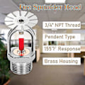 Miniatyrbilde 3 av 5: 5 stk. Brannsprinklerhode 3/4 Tommer Pendeltype 155 Vannspray Ned 68 Messing Sprinklerhoder 3/4\" Npt