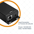 Miniatyrbilde 3 av 5: Gigabit PoE-injektor 12V til 24V PoE-konverter for solcellekonverteringer 12-60V inngang 24V passiv PoE-utgang for