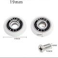 Miniatyrbillede 2 af 5: Sæt med 8 udskiftningshjul til 19 mm diameter brusekabinedør