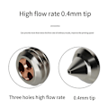 Miniatyrbilde 4 av 5: 4 STK for Ender 7/5/3V3 SE Dyse Krom Zirkonium Kobber Dyse Høy-Flow Høy-Temperatur CHT Dyse