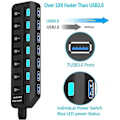 Pikkukuva 4 / 5: USB Hub 3.0 adapterilla, 7 porttia Superspeed USB Hub