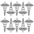 Miniatyrbild 1 av 3: tendycoco 10 st retro legering caduceus form hängen berlocker DIY smyckestillverkning tillbehör för halsband armband (antik silver)
