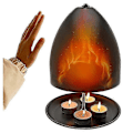 Miniatyrbilde 5 av 5: Telysovn for oppvarming, telysvarmer, svart metall telys romvarmer for H