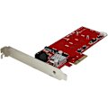 Miniatyrbild 1 av 4: 2x M.2 NGFF SSD RAID-kontrollerkort plus 2x SATA III-portar - PCIe - Tvåfacks PCI Express M.2 RAID-kort plus två SATA-portar (PEXM2SAT3422)