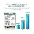 Pikkukuva 3 / 5: Ax201 Ax201ngw Wifi-kortti 2 antennilla M.2 Cnvio2 2,4 Ghz/5ghz Wifi 6 3000mbps Bluetooth 5.1 Wifi