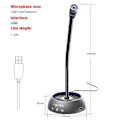 Miniatyrbilde 3 av 5: Multifunksjonell stemmemikrofon, USB-mikrofon RGB lysende bøybar, driverfri stemmechat videokonferanse datamaskinmikrofon