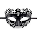 Miniatyrbillede 1 af 4: Sort Maskebalmaske til Mænd - Romersk Græsk Mytologi Ventiansk Maske Halloween Cosplay Karneval