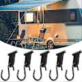 Miniatyrbillede 2 af 5: 8 stk. Camping Markise Kroge Klips S-formet Krog Stativ Værktøj Markise Tøj Kroge Til RV Camper Caravan Bil Udvendige Tilbehør