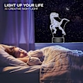 Miniatyrbillede 4 af 5: Dinosaur Natlampe til Børn - 3D Dinosaur Lampe 16 Farver Optisk Illusion Touch & Fjernbetjening med 3 Akrylplader Bedste Julefødselsdag Nytår