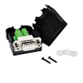 Miniatyrbilde 4 av 4: DB9 Lodefri Kobling RS232 D-SUB Seriell til 9-Pinners Port Terminal Hann Hunn Adapter med Kabinett (1-God
