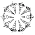 Miniatyrbild 3 av 3: tendycoco 10 st retro legering caduceus form hängen berlocker DIY smyckestillverkning tillbehör för halsband armband (antik silver)