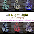 Miniatyrbild 2 av 5: Panda 3D LED-lampor Illusionslampor för barn Optisk illusion 7 Färgskiftande 3D-lampor för barnrum Hologram Atmosfärlampa 3D-illusion
