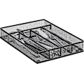 Miniatyrbilde 1 av 5: Bestikkbrett Mesh Stål Metall Bestikkboks Bestikkbrett HxBxD: 5 X 23,5 X 31,7 Cm, Svart