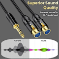 Miniatyrbillede 4 af 5: Dobbelt hun XLR til 1/4 tomme TRS Stereo Hanstik Y-Splitter Kabel 2-XLR Hun til Kvart Tomme Adaptere