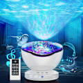Miniatyrbilde 2 av 5: LED Projektor Simulerer Havbølger, Nattlampe for Barn, 7 Fargemoduser, Fjernkontroll Timer, Sengelampe for Baby, Barn og Voksne, Romdekor, Wh