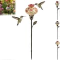 Kolibri Foderbræt Havepæl, Dekorativ Udendørs Blomstertoppet Fuglefoderbræt, Metal Havepynt Til Terrasse Plæne Og Have Landskabsindretning B
